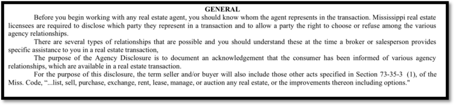 Working With a Real Estate Broker disclosure form